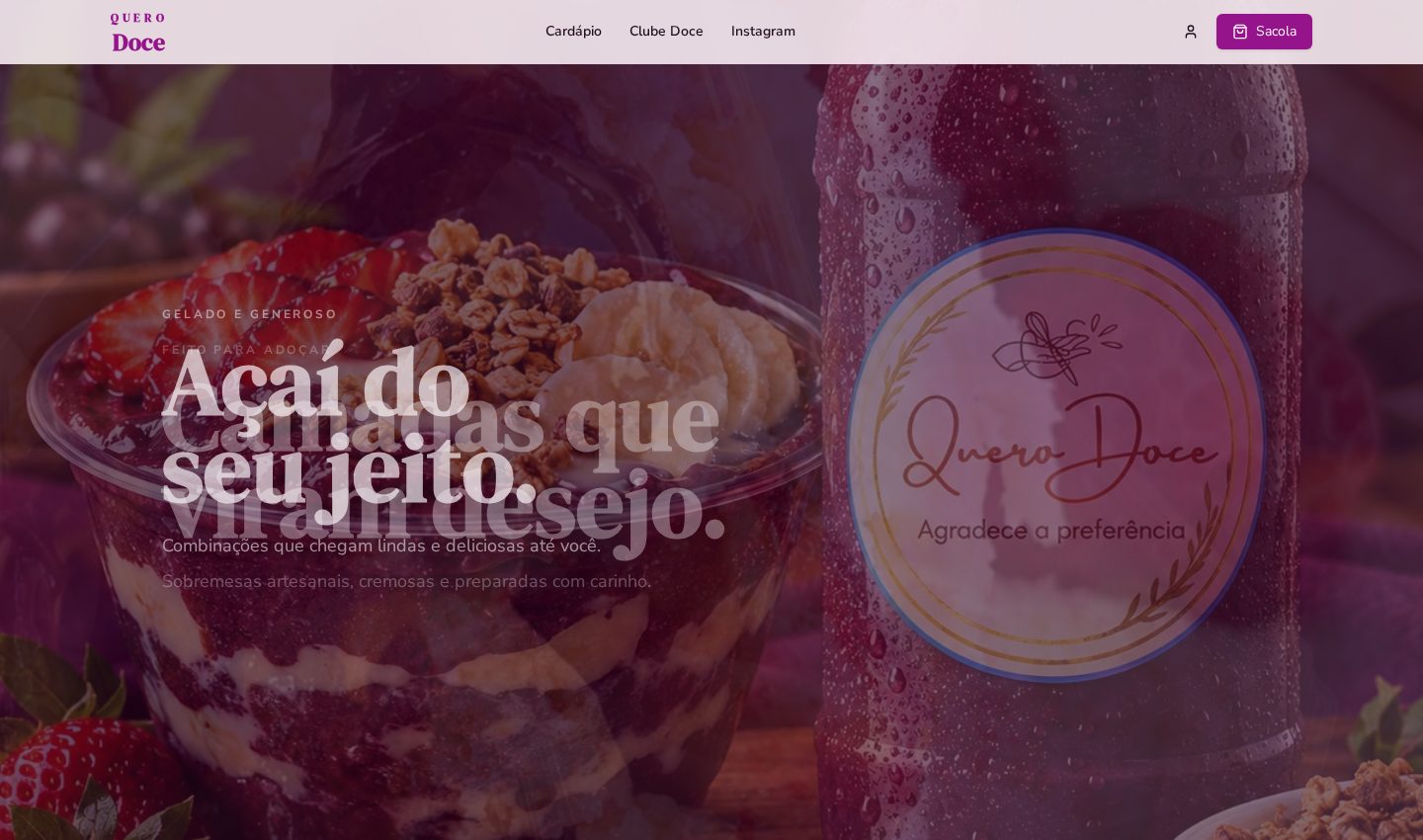 Secção de açaí personalizado